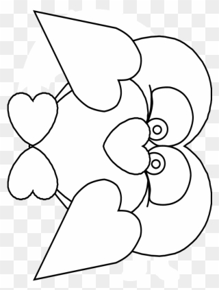 Heartpenguin Valentines Coloring Pages - Valentines Penguins Coloring Clipart