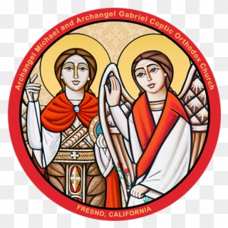 Archangels Michael & Archangel Gabriel Coptic Orthodox - Stained Glass Clipart