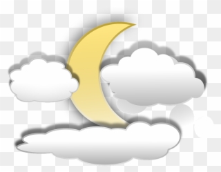 Cartoon Clouds 21, Buy Clip Art - Moon And Clouds Cartoon - Png Download