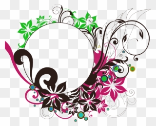 Clipart Floral Flourish Round Frame Wedding Clip Art - Circle Flower Design Png Transparent Png