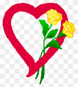Graphics For Yellow Rose Heart Graphics - Yellow Rose Love Heart Clipart