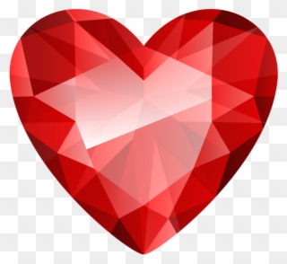 Download Red Diamond Heart Png Clipart Clip Art Diamond - Diamond Heart Png Transparent Png