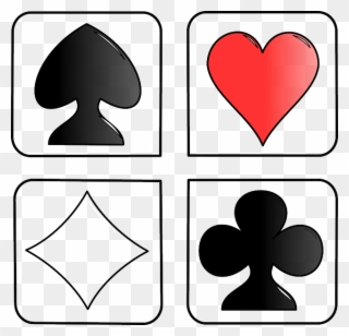 Playing Cards, Face, Hearts, Diamonds, Spades, Clubs - Karo Herz Pik Kreuz Reihenfolge Clipart