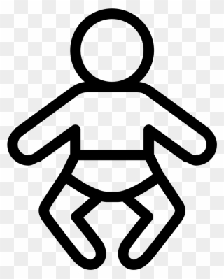 It Is A Icon Of A Baby Wearing A Diaper - White Baby Icon Png Clipart