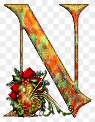 Alphabet De Noel 18 11 - Christmas Alphabet Letter 1 With Design Clipart
