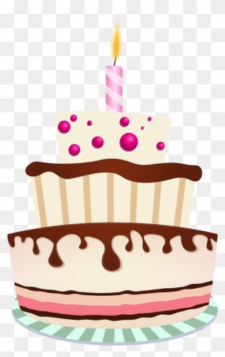 Birthday Cakes Cake Png With One Candle Clipart Imagem1442026501 - Birthday Cake And Candle Png Transparent Png