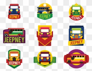 Jeepney Labels Vector - Jeepney Front View Vector Clipart