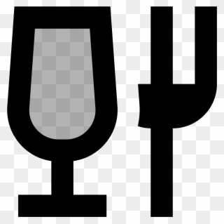 This Icon Contains A Glass And A Fork - Sign Clipart