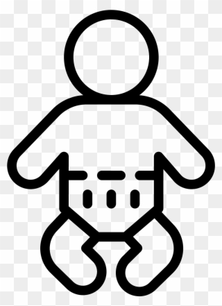 It Is A Icon Of A Baby Wearing A Diaper - Infant Clipart