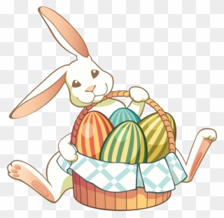 Je Les Laisse À Leur Place, C'est À Dire Dans L - Eggs Bunny Easter Clip - Png Download