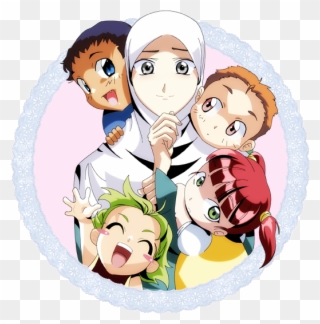 Islam Drawing Boy - My Family Anime Muslim Clipart