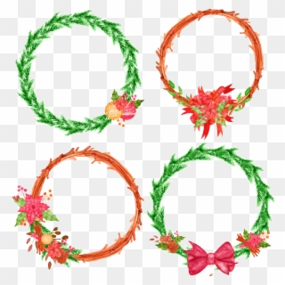Hand Painted Is A Garland Png Transparent - Wreath Clipart
