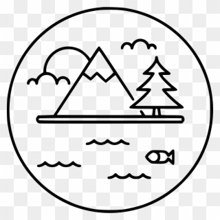 Nature Mountains Fish Outdoors - Mountain And Lake Icon Png Clipart