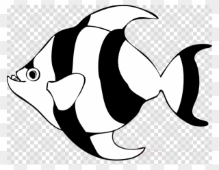 Black And White Fish Clipart Angelfish Clip Art - Angel Fish Clipart Black And White - Png Download