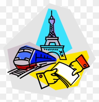 Vector Illustration Of Europass Transportation Or Eurorail - Paris Clipart