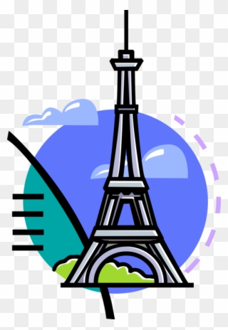 Vector Illustration Of Eiffel Tower On Champ De Mars - Eyfel Parfüm Clipart