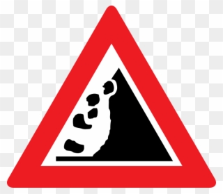 File - Gefahrenzeichen 10b - Svg - Landslide Prone Area Sign Clipart