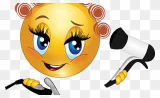 Smiley Face Clip Art With Hair - Thumbs Up Female Emoji - Png Download