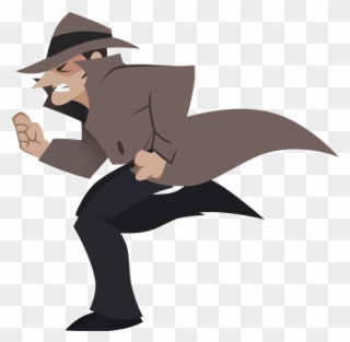 Detective Run Worry Situation Segurity Need Help Faster - Cartoon Detective Gif Clipart