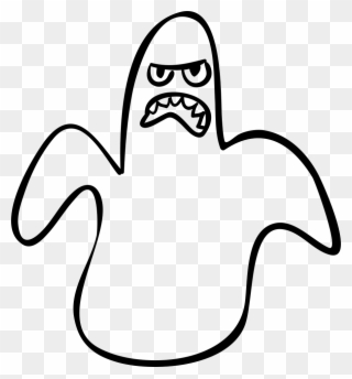 Halloween Ghost Outline Scary Shape Comments - Fantasma Contorno Clipart