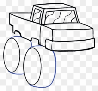 Drawn Bus Simple - Easy Drawings Of Monster Trucks Clipart
