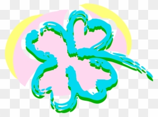 Vector Illustration Of St Patrick's Day Four-leaf Clover - Illustration Clipart
