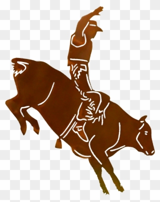 Bull Rider Larger Image - Wyoming Football Logo Png Clipart