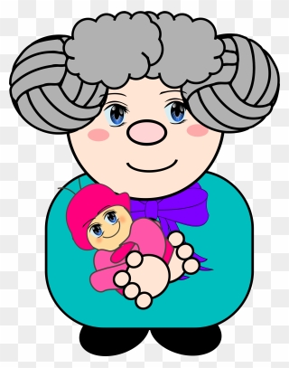 Clipart Grandma With Baby - Grandma Holding Baby Clipart - Png Download