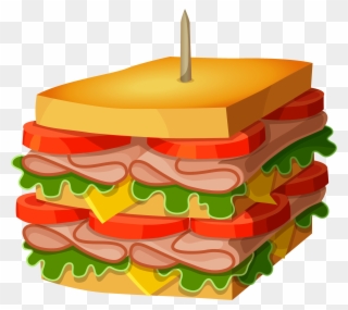 Huge Sandwich Png Vector Clipart Picture - Cartoon Food Transparent Background