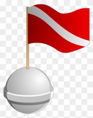 Diving Buoy - White Buoy With Red Horizontal Band Clipart