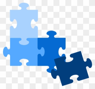 Puzzle Pieces Icon Blue Clipart