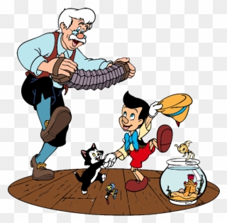 Gepetto, Pinocchio, Figaro Gepetto Playing Accordion - Pinocchio And Geppetto Png Clipart