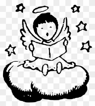 Baby Png Black And White Transparent Melek - Little Angel Black And White Clipart