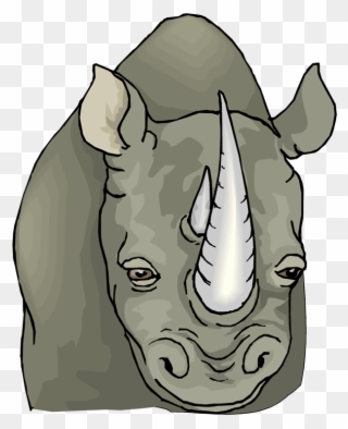 Rhinoceros Clip Art - Rhinoceros Face Clipart - Png Download