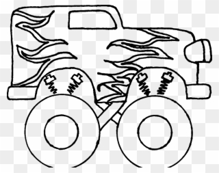 Monster Truck Coloring Sheet Many Interesting Cliparts - Easy Steps To Draw A Monster Truck - Png Download