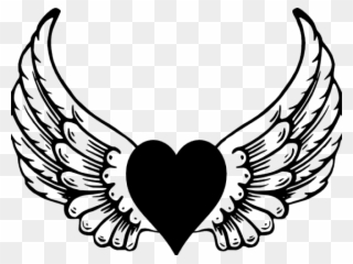 Halo Clipart Angel's Wing - Heart With Wings Vector - Png Download