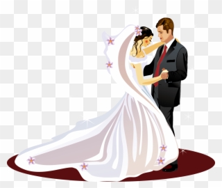 Wedding Invitation Bridegroom Clip Art - Bride And Groom Vector Png Transparent Png