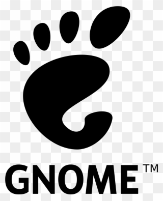 Gnome Vector Black And White - Logo Of Operating System Clipart
