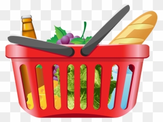 Clip Art Library Stock Shopping Cart Clip Art - Grocery Basket Vector Png Transparent Png