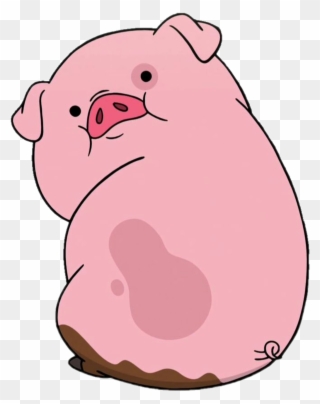 Gravity Falls Waddles Looking Back - Pig From Gravity Falls Clipart