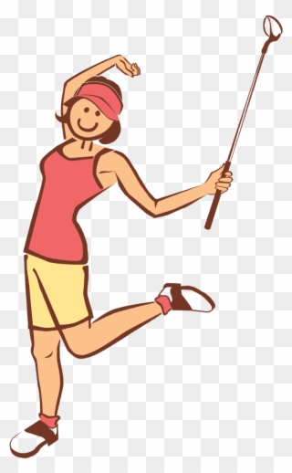 Picture Of A Golfer - Female Golfer Cartoon Png Clipart