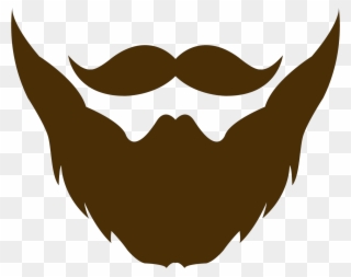 Beard Clipart Brown Beard - Moustache And Beard Logo - Png Download