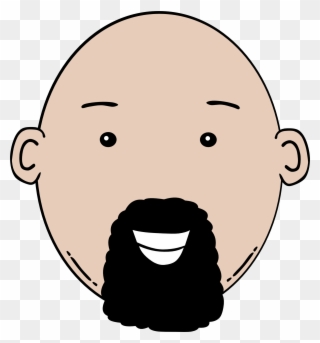 Man Face Cartoon Clip Art - Bald Man With Beard Clipart - Png Download