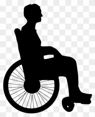 Wheelchair Disability Silhouette Man Old Age - Old Woman In Wheel Chair Clipart - Png Download