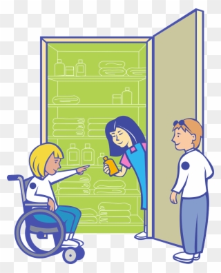 Wheelchair In A Star Free Kids In Cupboard - Children Helping Clipart - Png Download