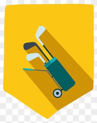 Yellow Golf Bag - Graphic Design Clipart