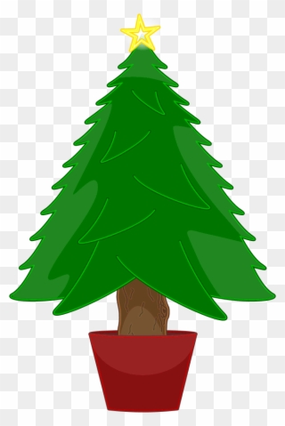 Tree - Christmas Tree Not Decorated Cartoon Clipart