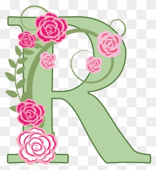 Rain Floral Notes Of Carnations, Lilies, Jasmine, Tuberose - Monogramm Rosa/schwarzes Blumen-wurfs-kissen Zierkissen Clipart