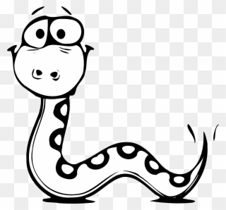 Snake Clip Art At - Snake Cartoon Black And White - Png Download