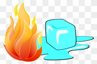 Fire And Ice Clipart - Ice Cubes And Fire - Png Download